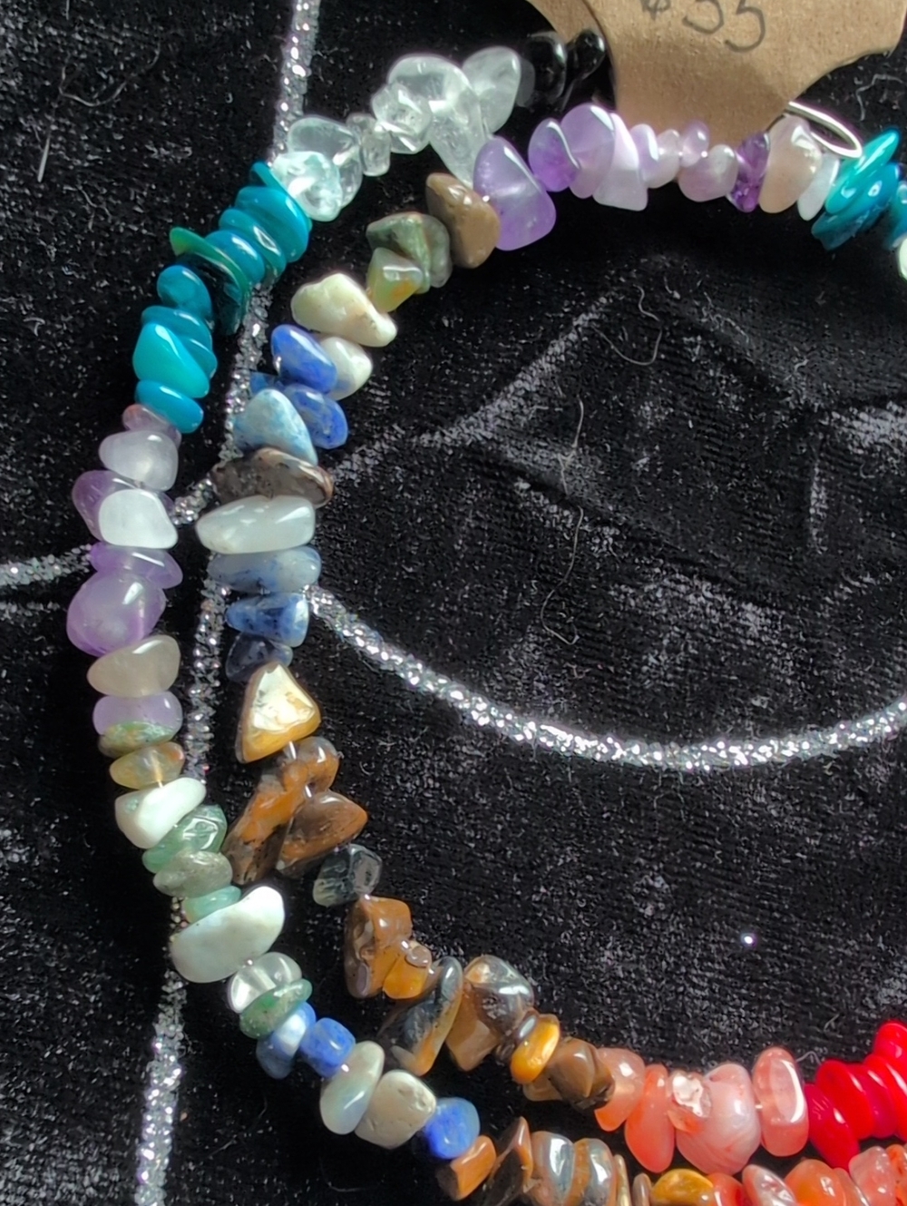 Choker Mixed Stone Shell Chip Memory Wire - Picture 3 of 4
